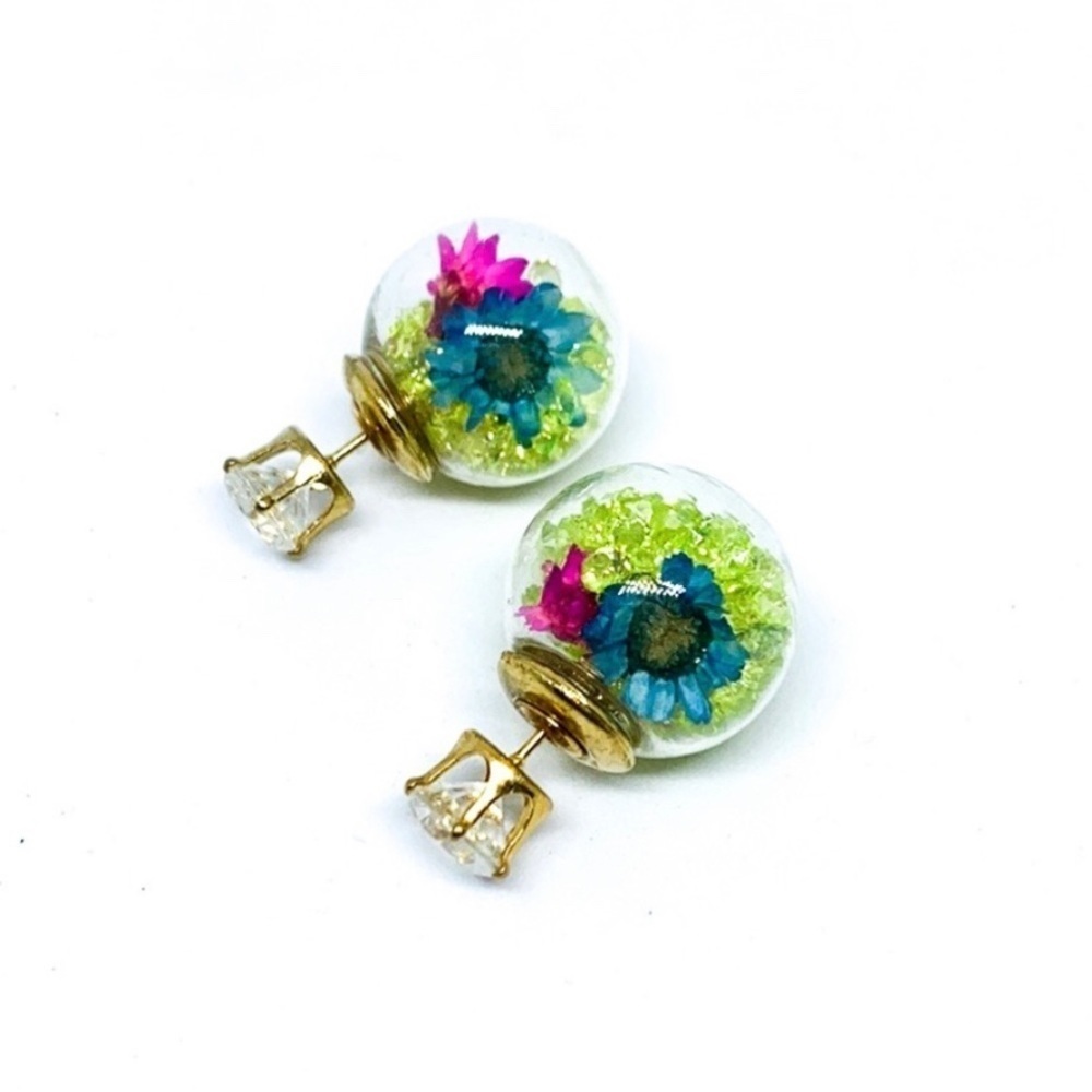NWT Super Unique Fun Gold Plated CZ bubble earrings new. Never worn - Picture 2 of 10